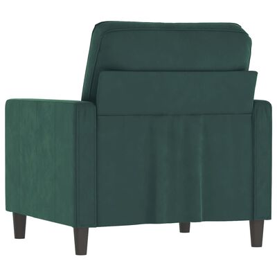 vidaXL Sofa Chair Dark Green 23.6" Velvet