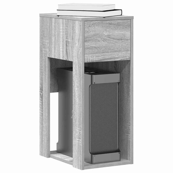 vidaXL Computer Tower Stand Grey Sonoma Engineered wood Compact