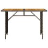 vidaXL Garden Table Grey PE rattan, powder-coated steel, solid acacia wood