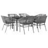 vidaXL Garden Dining Set Grey, Light Grey, Black