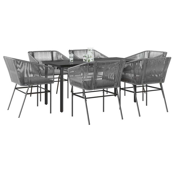 vidaXL Garden Dining Set Grey, Light Grey, Black