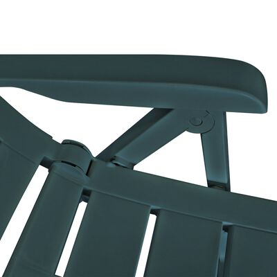 vidaXL Reclining Patio Chairs 4 pcs Plastic Green
