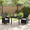 vidaXL Garden Dining Set 3 pcs Black poly rattan