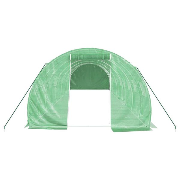 vidaXL Greenhouse Green Polyethylene, Galvanized Steel 323 sq ft