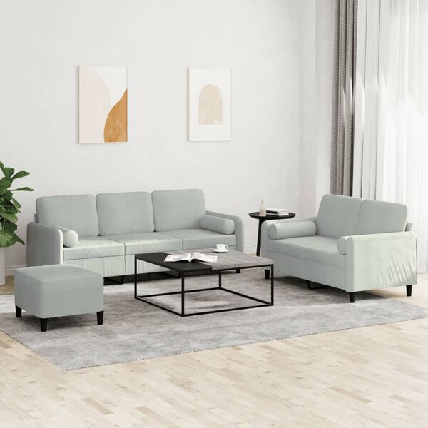 vidaXL Sofa Set Light Grey