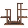 vidaXL Flower Stand Carbonised brown Carbonised solid fir wood Tall