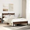 vidaXL Bed Frame Brown Oak Steel, Engineered Wood Small Double Bed Frame