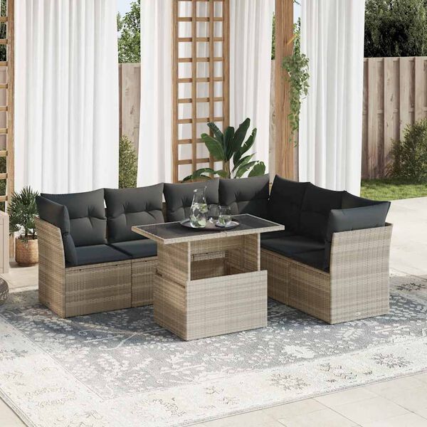 vidaXL Garden Sofa Set Light grey, Dark grey
