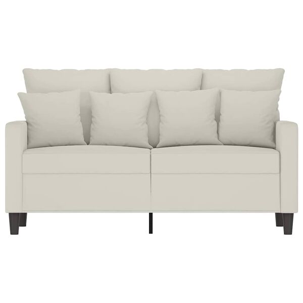 vidaXL 2-seater Sofa Cream Velvet (100% polyester), metal, textilene