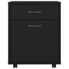vidaXL Storage Cabinet Black Engineered wood Medium Rollable