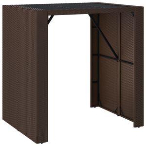 vidaXL Bar Table With Glass Top Brown, Black