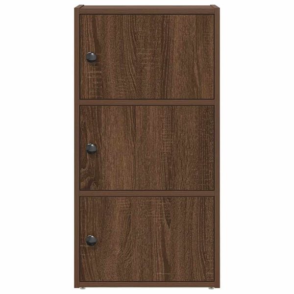 vidaXL Bookcase Brown Oak Engineered Wood Medium Bookcase Rectangular
