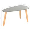 vidaXL Coffee Table Set of 2 Grey Solid pinewood legs and MDF top Simple