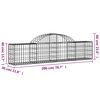 vidaXL Gabion Basket Set of 3 Silver Galvanized iron Large