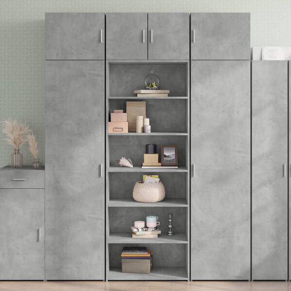 vidaXL Highboard Concrete grey Engineered wood Tall Highboard