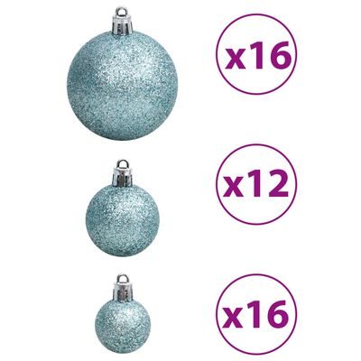 vidaXL Christmas Baubles 100 pcs Turquoise 1.2" / 1.6" / 2.4"
