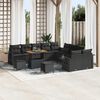 vidaXL Garden Sofa Set with Cushion 13 pcs Black Poly Rattan