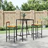 vidaXL Garden Bar Set Black Poly Rattan Medium Tough Garden Bar Set