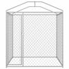 vidaXL Dog Kennel Silver Galvanized Steel, Polyethylene Large Durable
