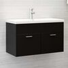 vidaXL Sink Cabinet With Basin Black Engineered wood, Ceramic Medium