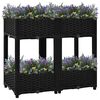 vidaXL Raised Bed Black Polypropylene Medium Raised Bed Rectangular