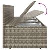 vidaXL 3-Seater Garden Sofa Grey Poly Rattan Large Adjustable Feet