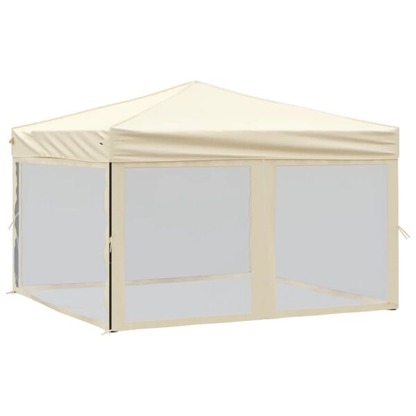 vidaXL Party Tent Cream 210D oxford fabric with silver coating 10x10 ft