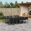 vidaXL Garden Dining Set Black Textilene fabric 11 Piece Set Foldable