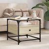 vidaXL Coffee Table Sonoma Oak Engineered wood, steel, glass Small