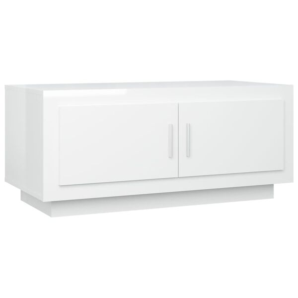 vidaXL Coffee Table High gloss white Engineered wood Medium Storage