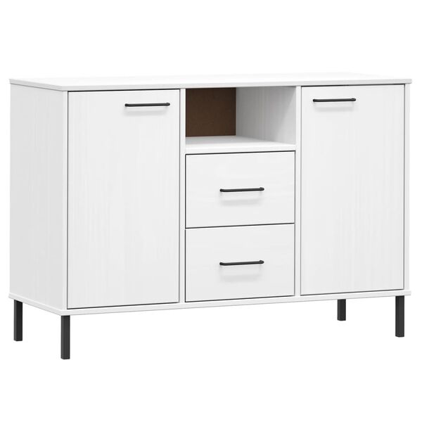 vidaXL Sideboard White Solid pine wood, metal 44.5 in x 15.7 in