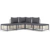 vidaXL Garden Lounge Set Anthracite Poly rattan 5 Piece Set Modular