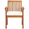 vidaXL Garden Dining Chair Set of 8 Natural acacia wood, Cream cushion