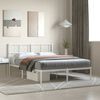 vidaXL Metal Bed Frame White Powder-Coated Steel Small Double
