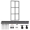 vidaXL Sliding Door with Hardware Set ESG Glass&Aluminium 35.4x80.7"(151012+145263)