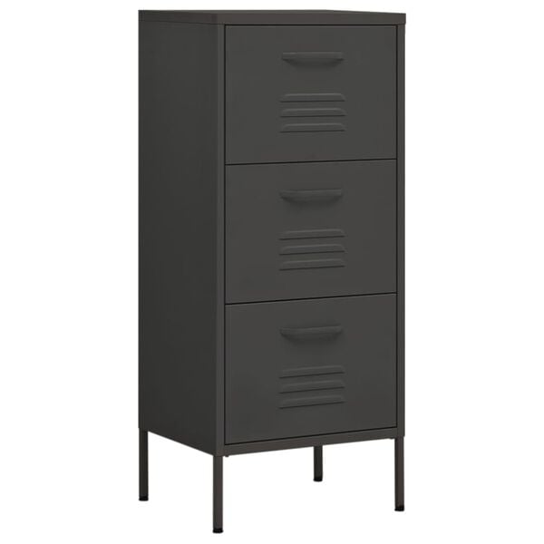 vidaXL Storage Cabinet Anthracite Steel Medium Ball-Bearing
