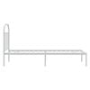 vidaXL Bed Frame White Powder-Coated Steel Small Single Bed Frame