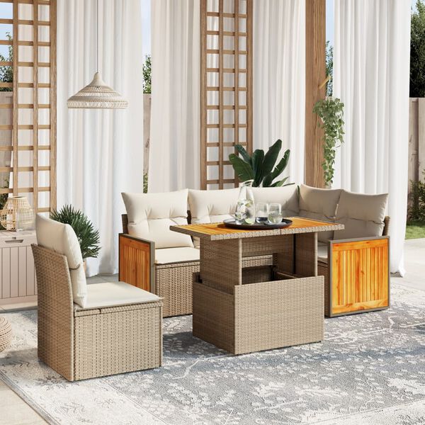 vidaXL Garden Sofa Set Beige