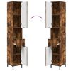 vidaXL Bathroom Cabinet with Door Smoked Oak 12.40 x 12.99 x 74.80 in