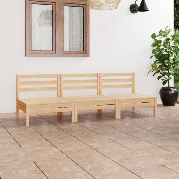 vidaXL Garden Lounge Set Natural Solid Pine Wood Medium Modular