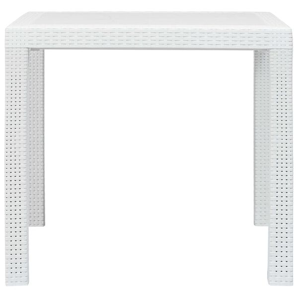 vidaXL Garden Table White Plastic 31.1 in x 31.1 in Lightweight