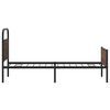 vidaXL Bed Frame Brown Oak Steel, Engineered Wood Single Bed Frame