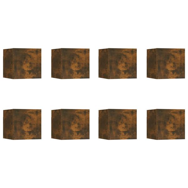 vidaXL Wall-mounted TV Cabinet Set of 8 Smoked Oak Engineered Wood