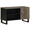 vidaXL TV Cabinet Black Solid Mango Wood Medium TV Cabinet Rectangular