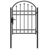 vidaXL Fence Gate with Lock Grey 39.37 x 49.21 in Powder-Coated Steel