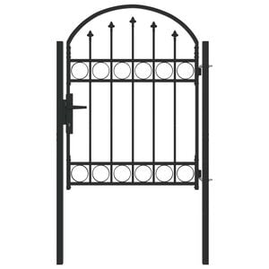vidaXL Fence Gate with Lock Grey 39.37 x 49.21 in Powder-Coated Steel