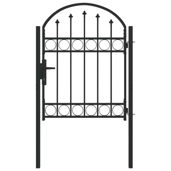 vidaXL Fence Gate with Lock Grey 39.37 x 49.21 in Powder-Coated Steel