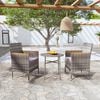 vidaXL Garden Dining Set Grey, Brown