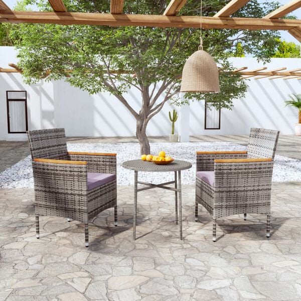 vidaXL Garden Dining Set Grey, Brown