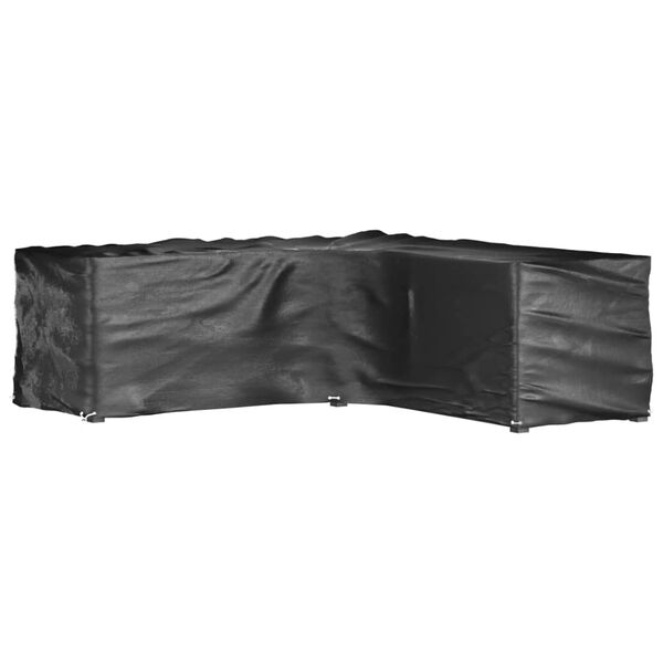 vidaXL Garden Furniture Cover Set of 2 Black Polyethylene Large